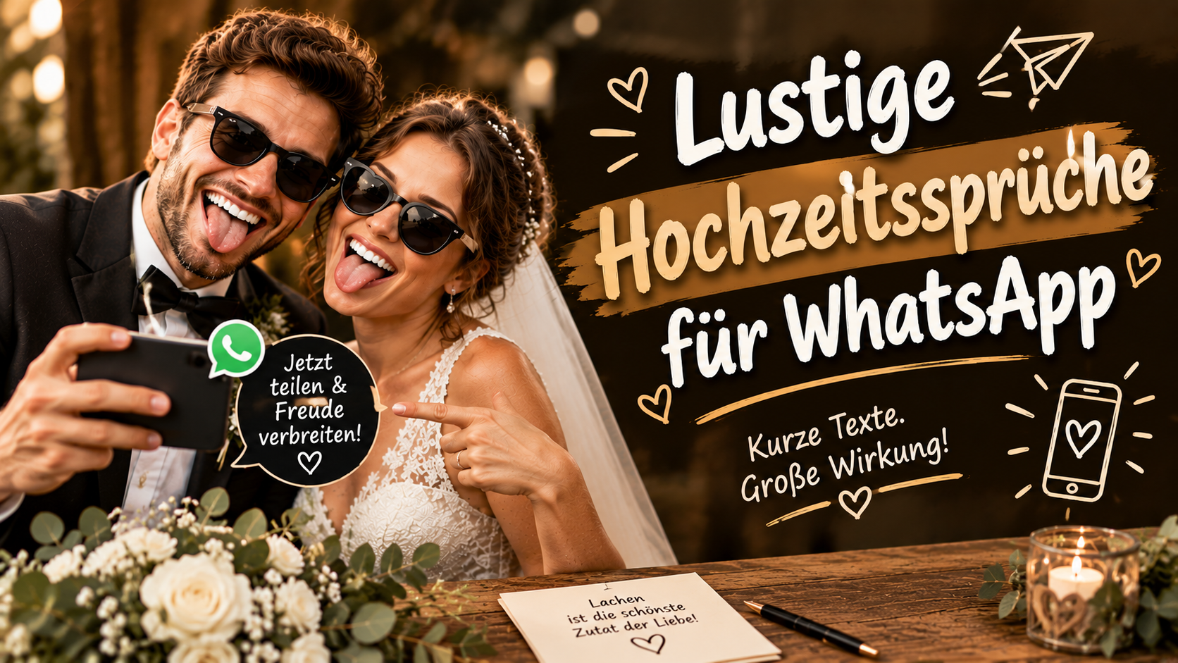 Lustige Hochzeitssprüche für WhatsApp
