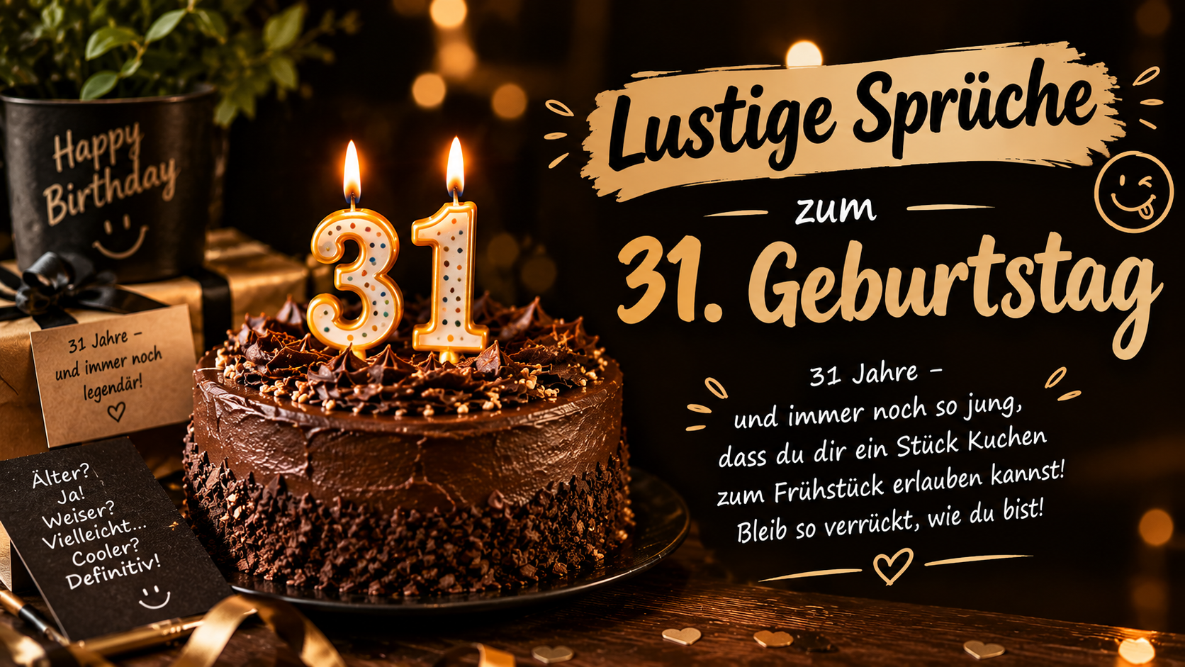 Lustige Sprüche zum 31. Geburtstag
