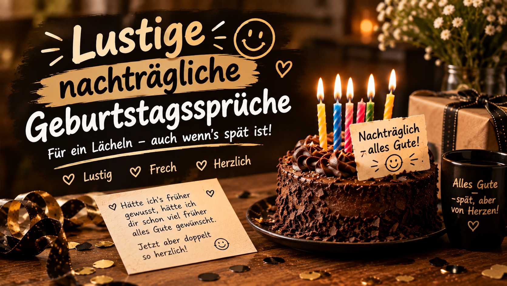 Lustige nachträgliche Geburtstagssprüche
