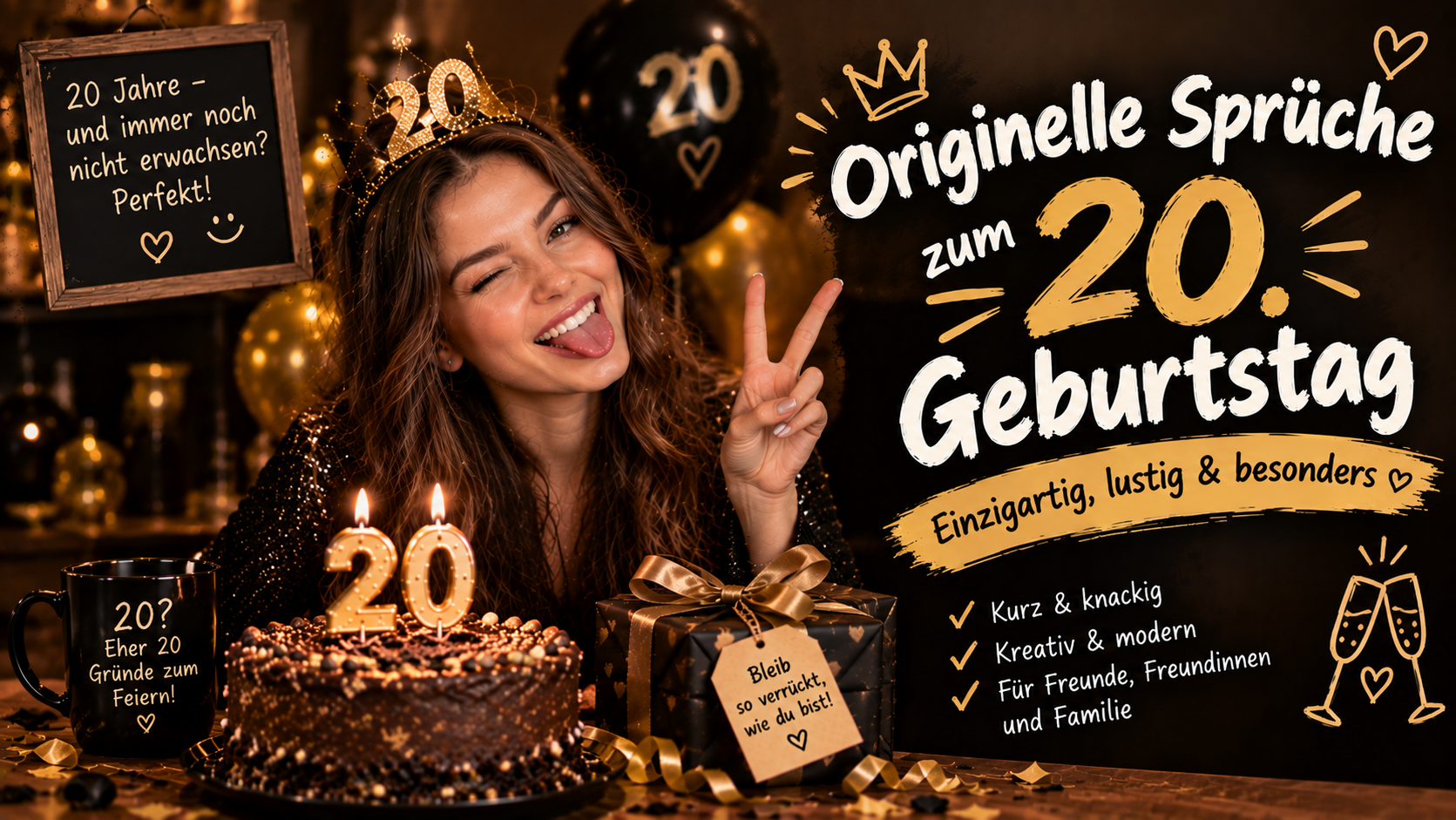 Originelle Sprüche zum 20. Geburtstag