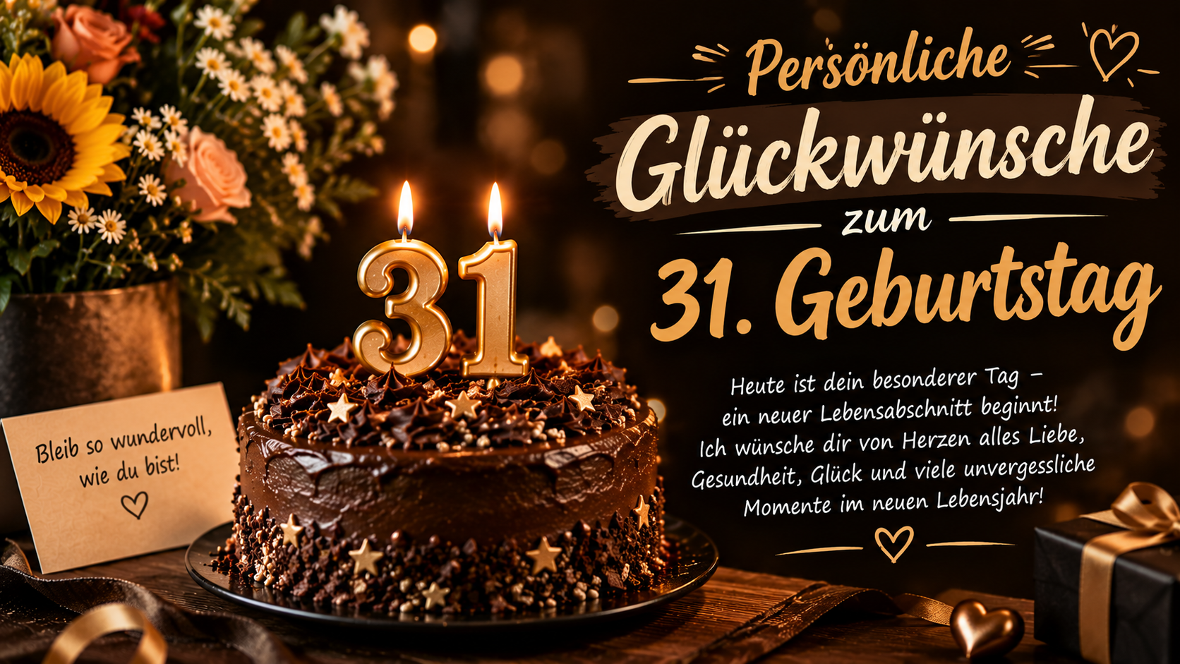 Persönliche Glückwünsche zum 31. Geburtstag