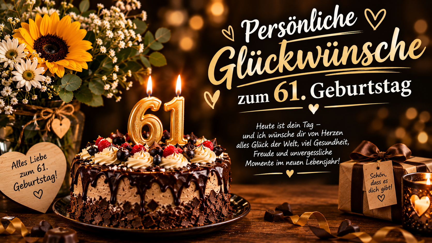 Persönliche Glückwünsche zum 61. Geburtstag