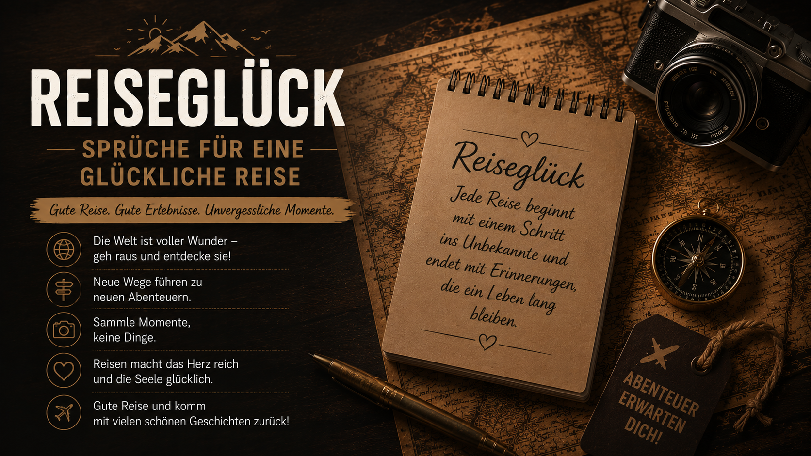 Reiseglück – Sprüche für eine glückliche Reise