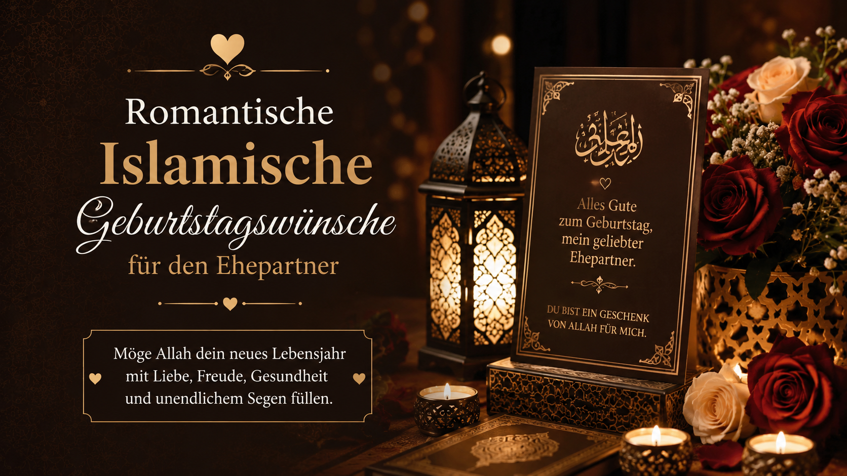 Romantische Islamische Geburtstagswünsche für den Ehepartner