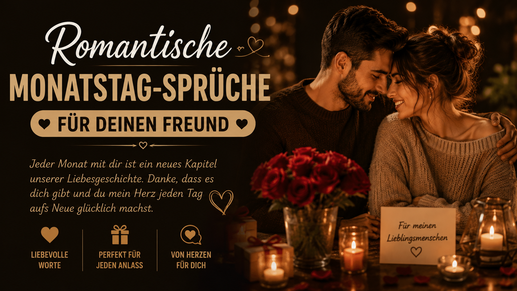 Romantische Monatstag-Sprüche für deinen Freund