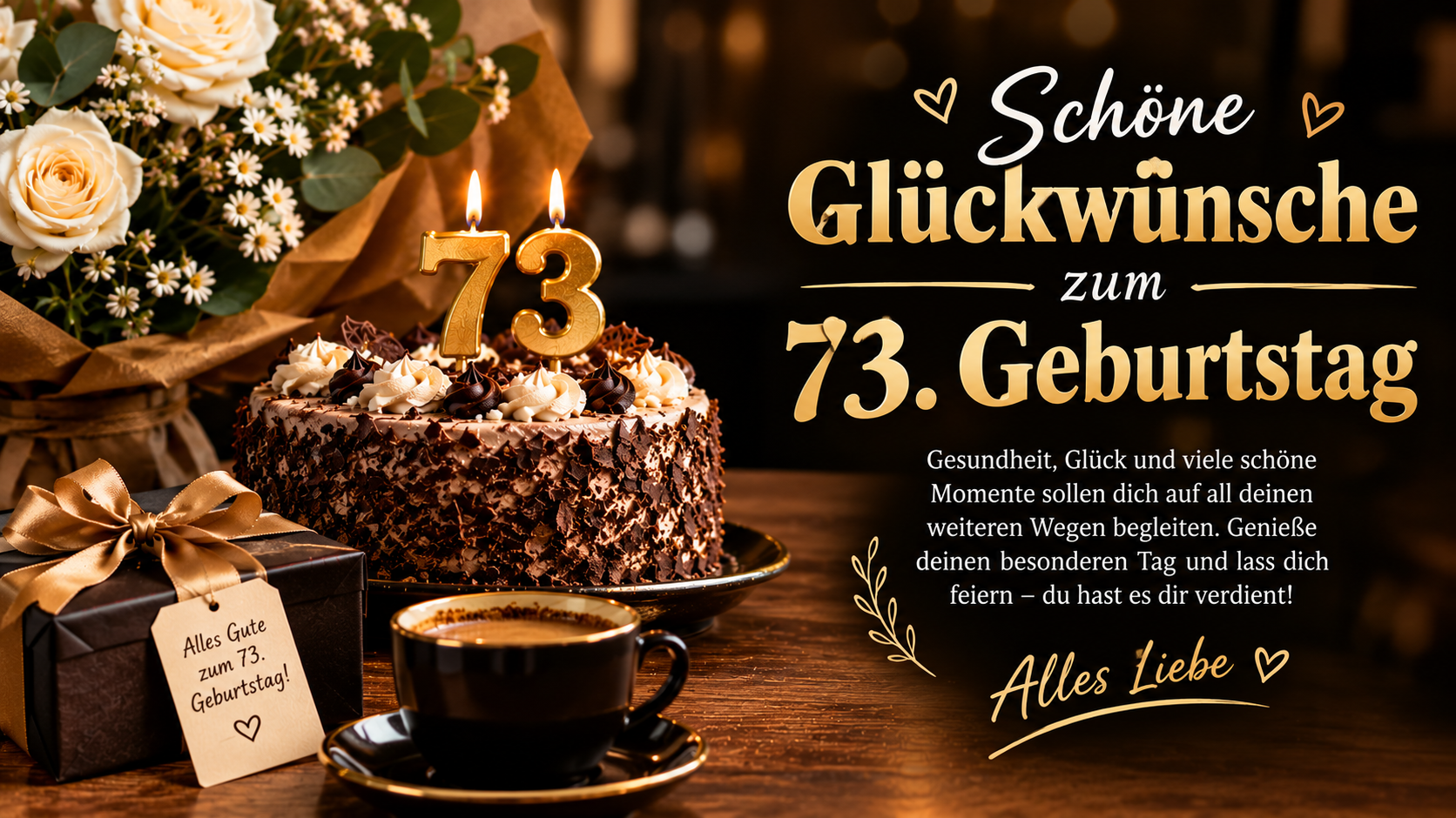 Schöne Glückwünsche zum 73. Geburtstag