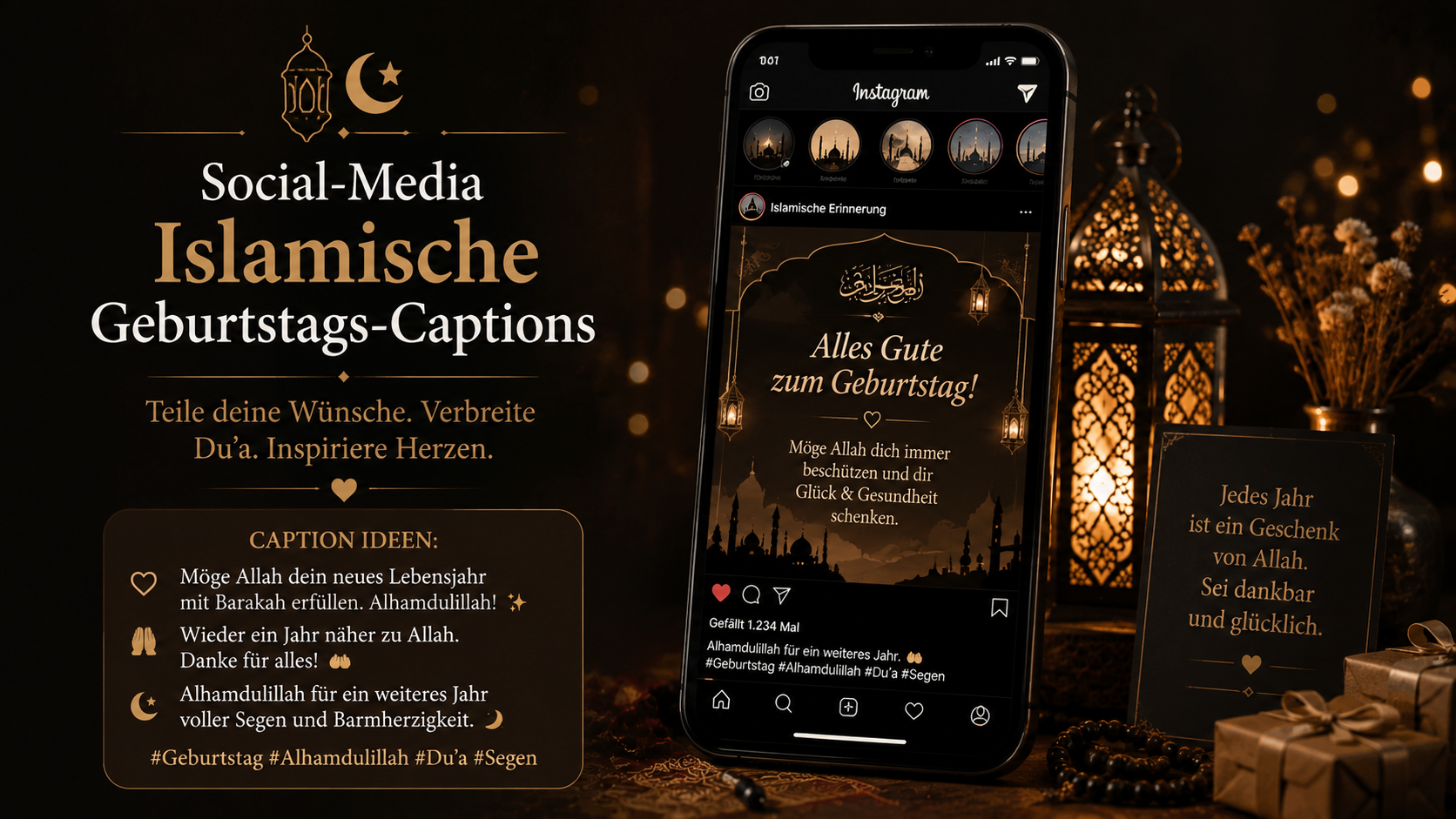 Social-Media Islamische Geburtstags-Captions