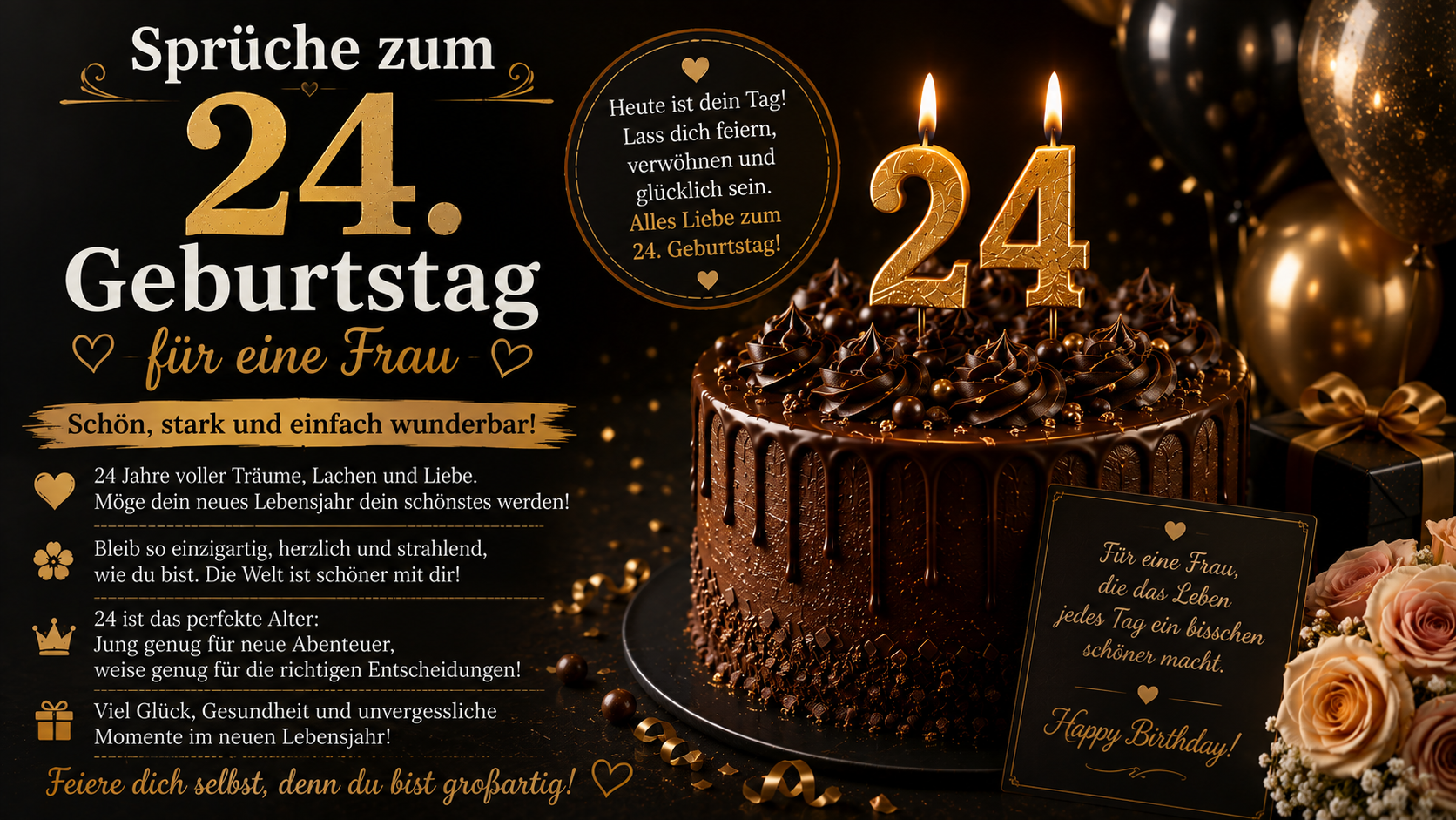 Sprüche zum 24. Geburtstag für eine Frau