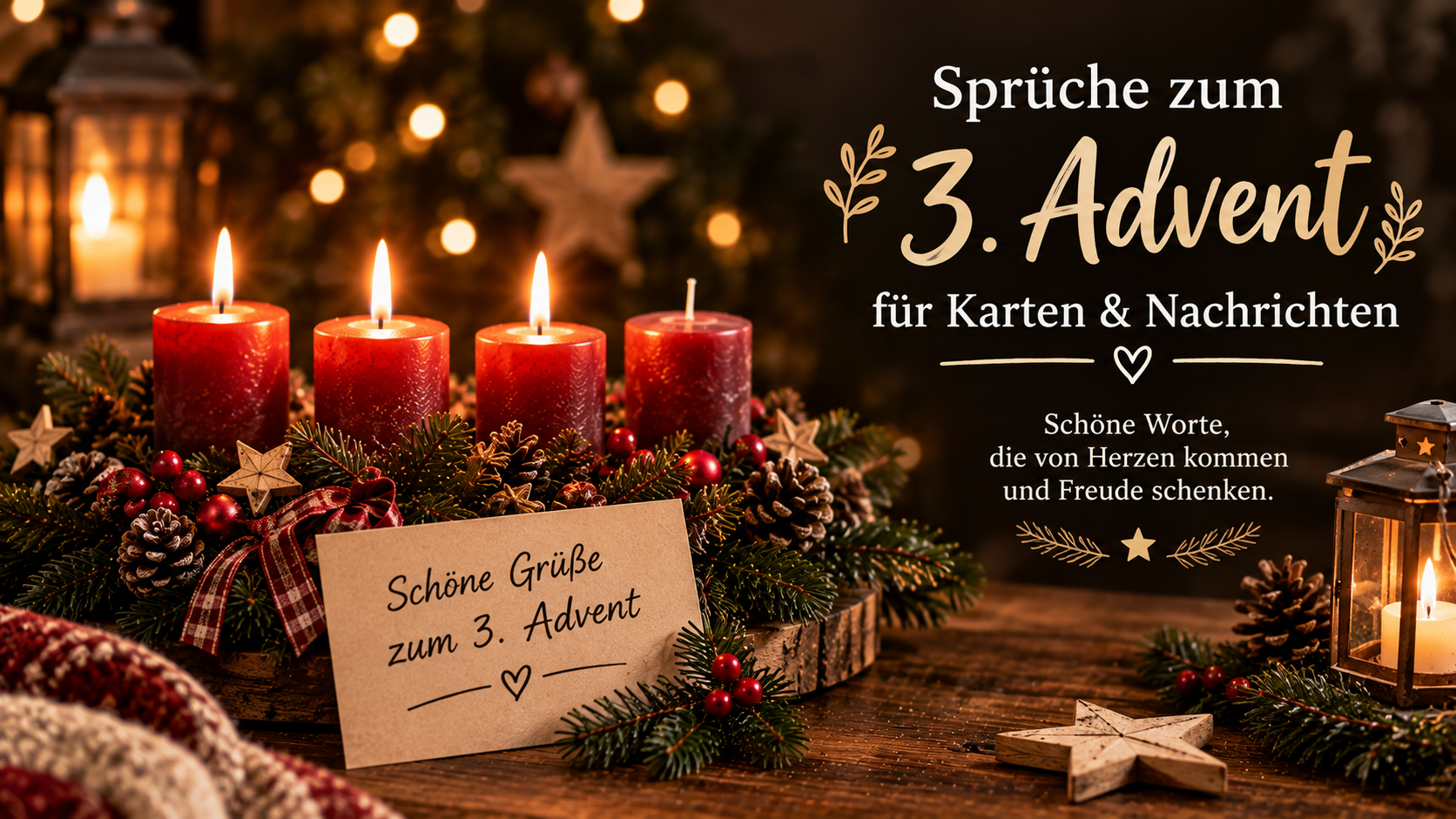 Sprüche zum 3. Advent für Karten & Nachrichten