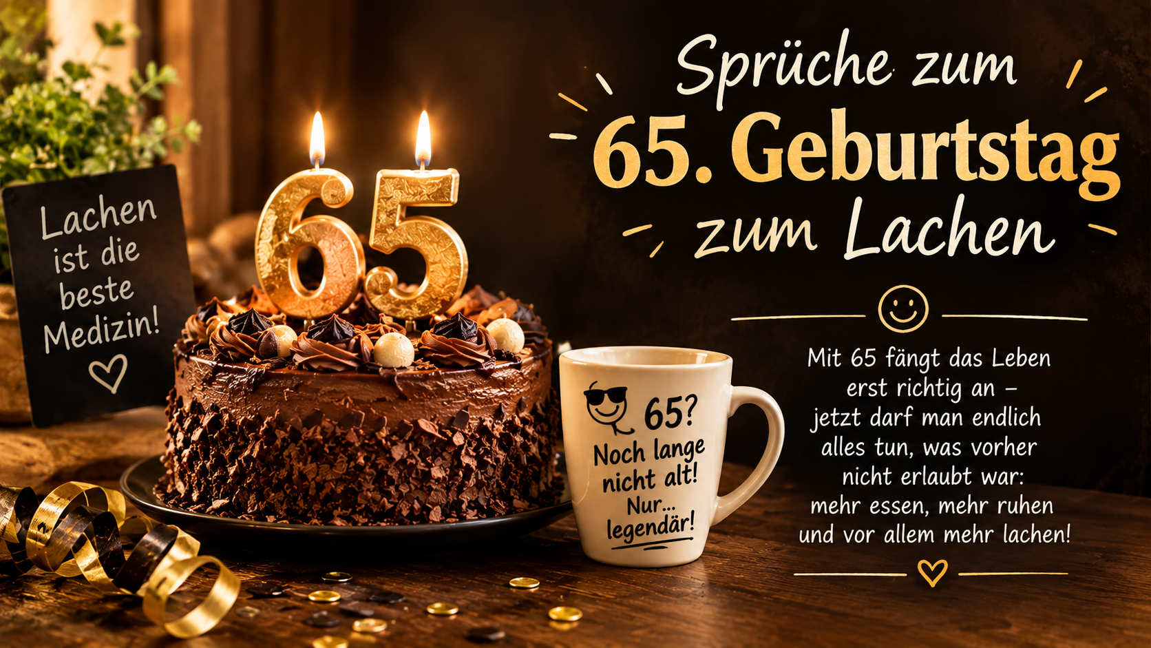 Sprüche zum 65. Geburtstag zum Lachen