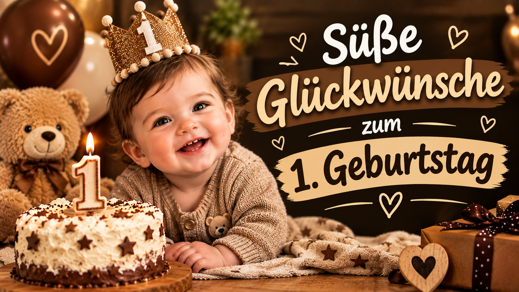 Süße Glückwünsche zum 1. Geburtstag