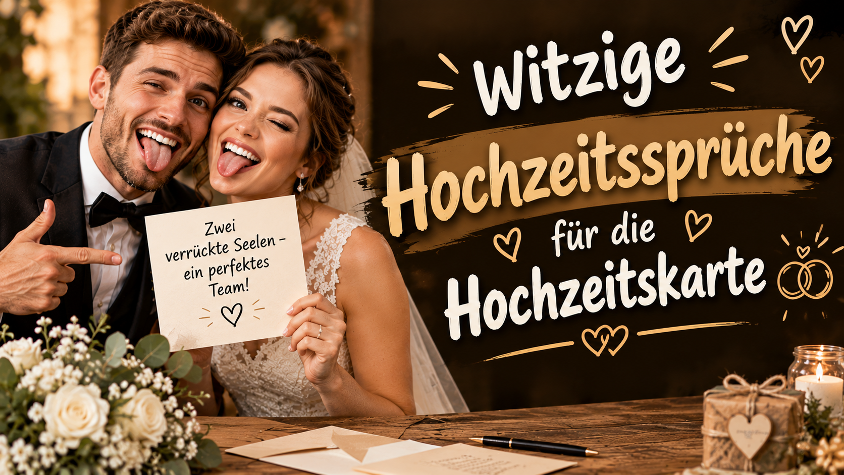 Witzige Hochzeitssprüche für die Hochzeitskarte