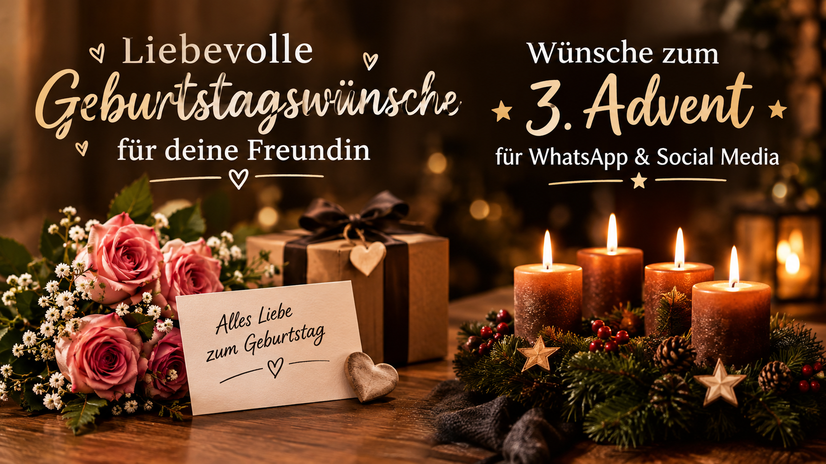 Wünsche zum 3. Advent für WhatsApp & Social Media