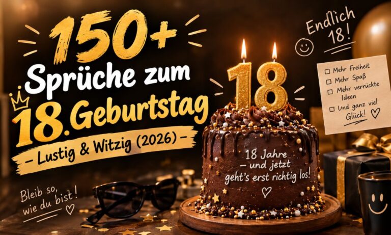 150+ Sprüche zum 18. Geburtstag – Lustig & Witzig (2026)