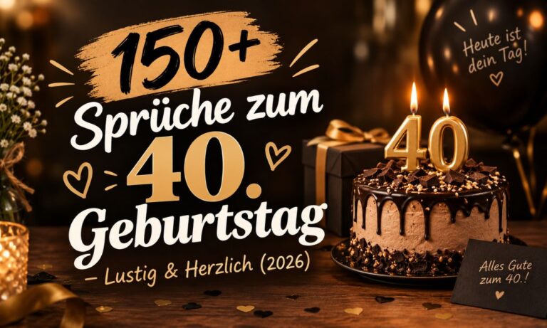 150+ Sprüche zum 40. Geburtstag – Lustig & Herzlich (2026)