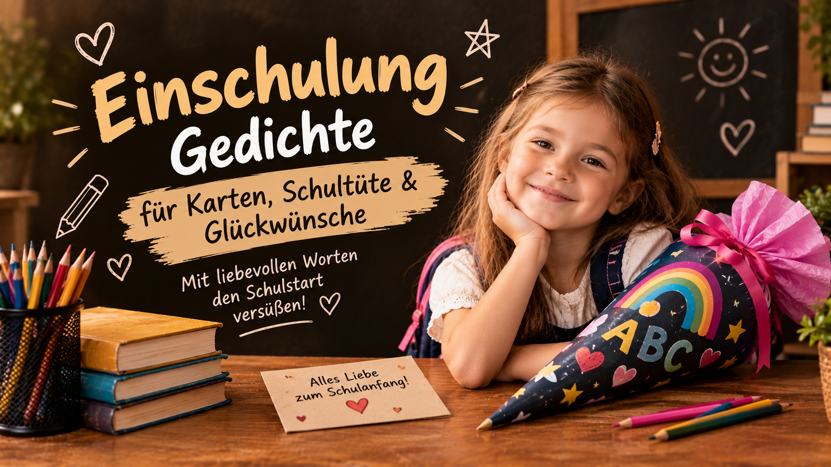 Einschulung Gedichte für Karten, Schultüte & Glückwünsche