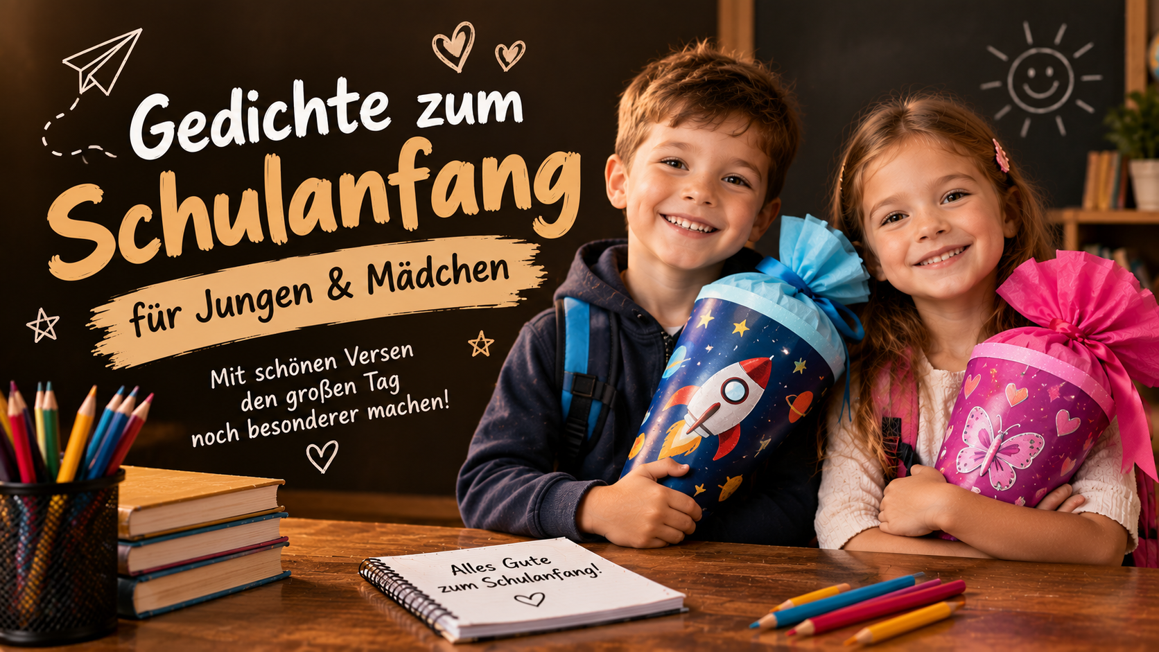 Gedichte zum Schulanfang für Jungen & Mädchen