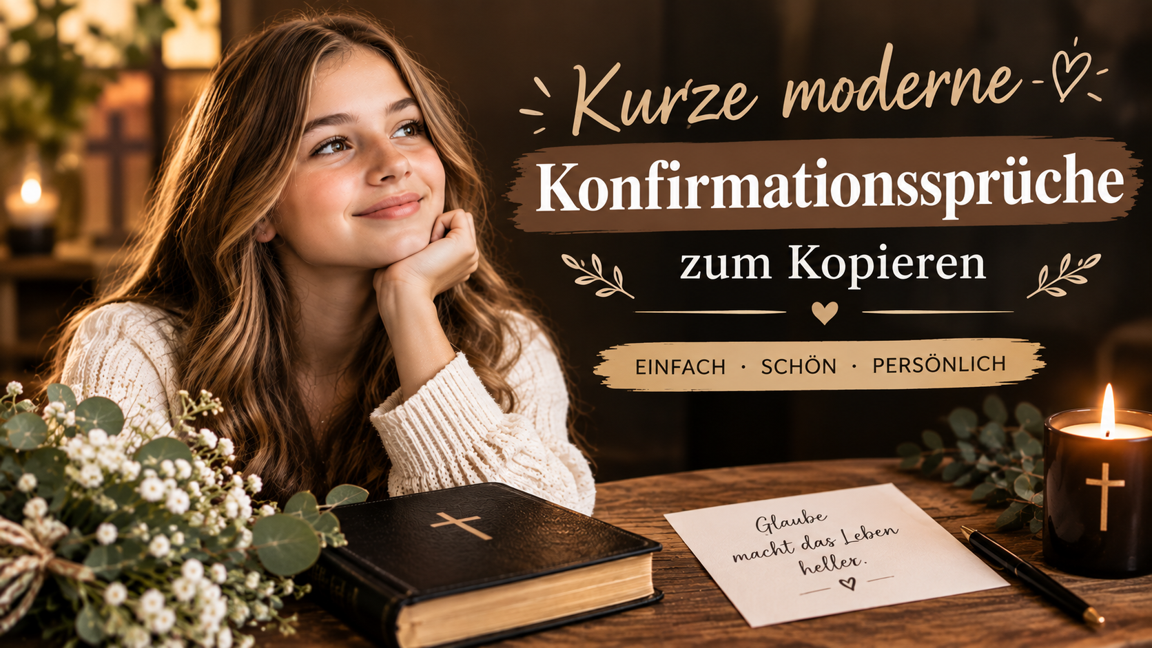 Kurze moderne Konfirmationssprüche zum Kopieren