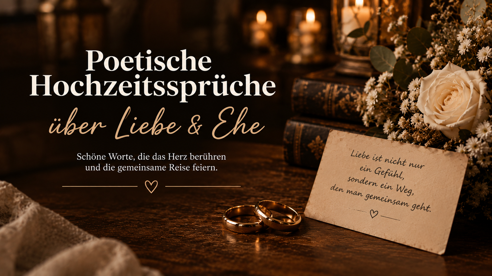 Poetische Hochzeitssprüche über Liebe & Ehe